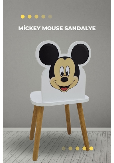 Liva Ahşap Çocuk Aktivite Sandalyesi 4-12 Yaş Mickey Muose Çok Renkli