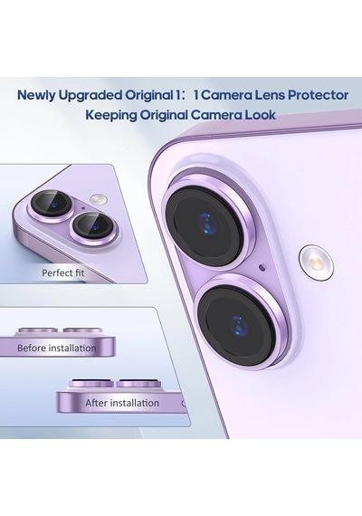 Apple Uyumlu iPhone 17 Kamera Koruyucu Gece Çekim Destekli Premium Safir Lens Koruma Parlak Temperli Cl-12