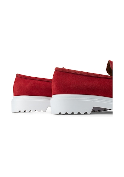 Deery Hakiki Süet Kırmızı Loafer Kadın Ayakkabı - 01902zkrmp01 Kırmızı