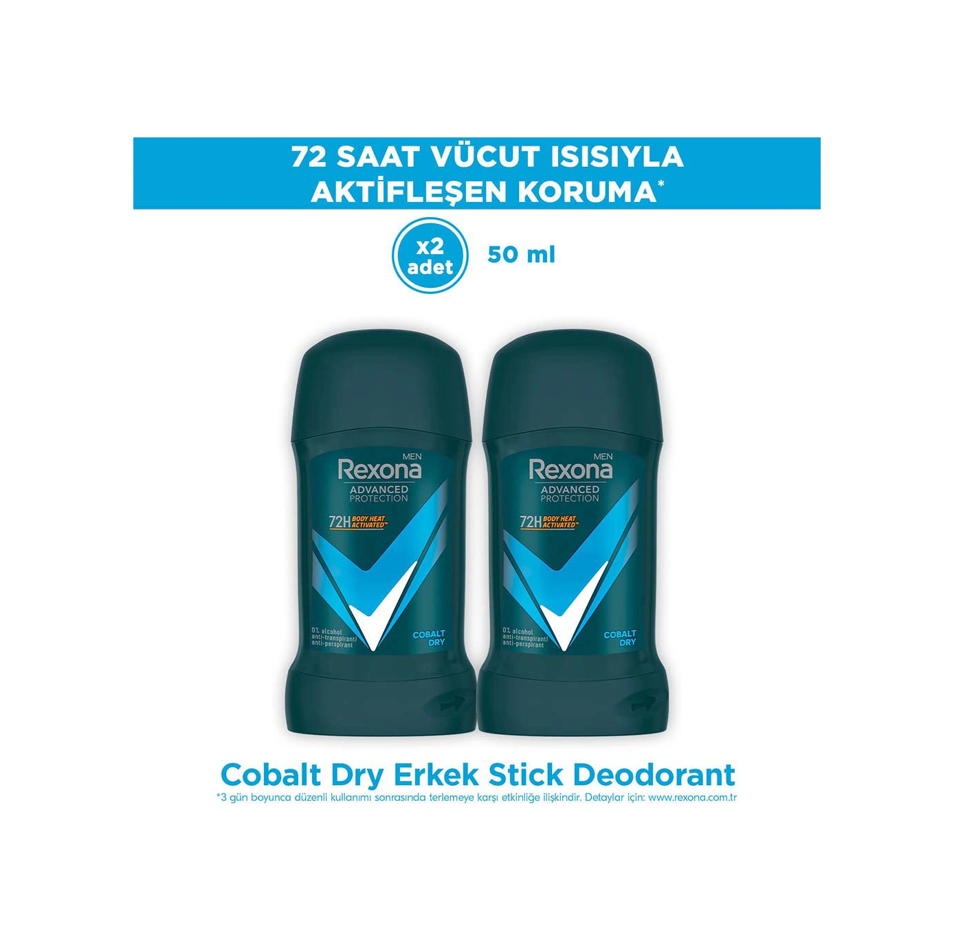 Rexona Men Erkek Stick Deodorant Cobalt Dry 50 Ml X2