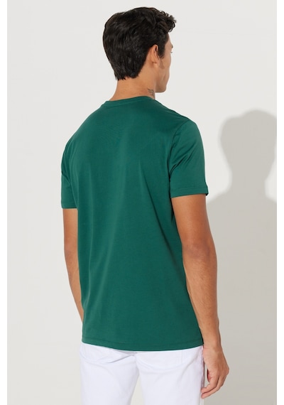 Ac&Co / Altınyıldız Classics Slim Fit Bisiklet Yaka Kısa Kol Pamuklu Erkek Tişört Koyu Yeşil