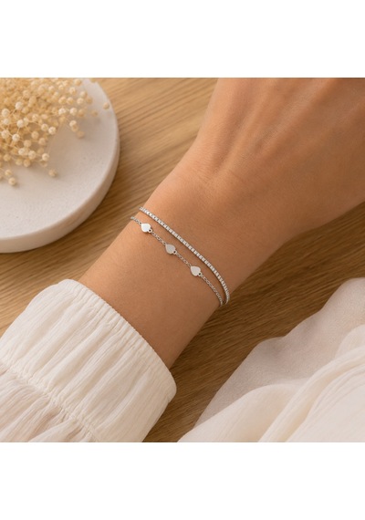 Servi 925 Ayar Love Chain Bileklik-260 Gümüş