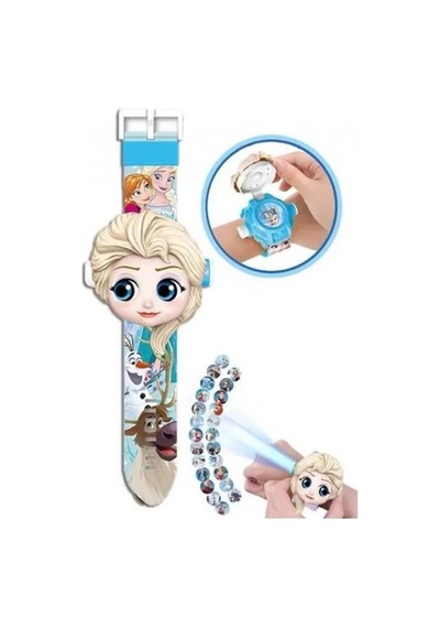 Frozen Karlar Ülkesi Elsa Ve Anna Karakterli 24 Farklı Görüntü Projeksiyonlu Çocuk Kol Saati
