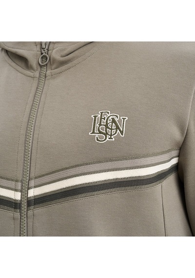 Lescon Haki Erkek Fermuarlı Kapüşonlu Sweatshirt 26n-1130