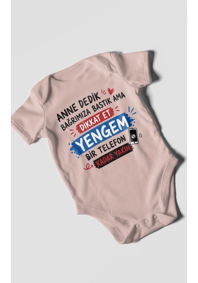 Morivokids Anneye Özel Kısa Kollu Bebek Body %100 Pamuk Zbn238-kk Pastel Pembe