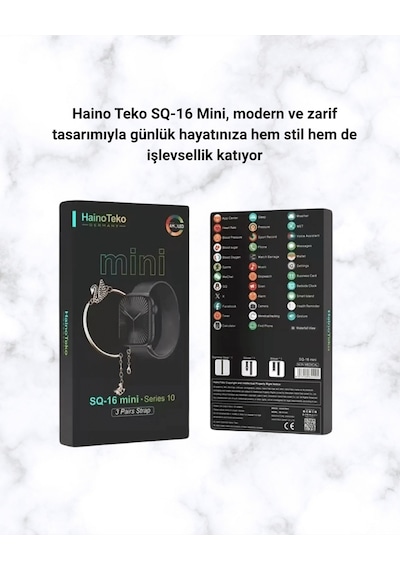 Sq-16 Mini Series 10 Dokunmatik Akıllı Saat Ritmi, Spo2, Uyku Takibi - Lisinya