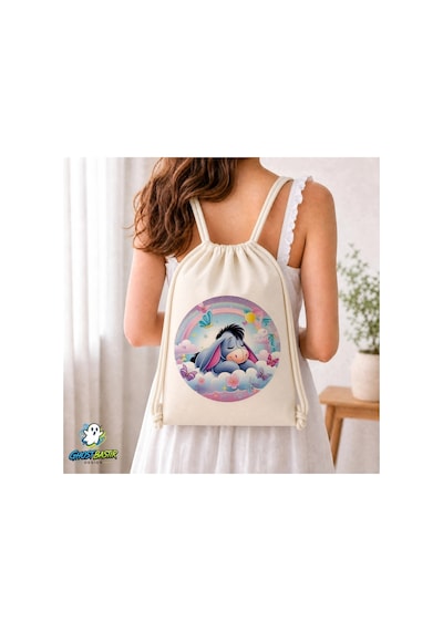 Ghostbastır Design Eeyore Büzgülü Keten Çanta C085 Bej