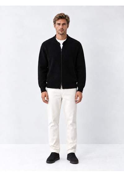 Xint Siyah Regular Fit Bisiklet Yaka Hırka 801713