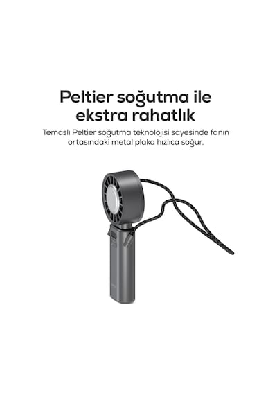 Xenon Smart Peltier Buz Soğutmalı El Vantilatörü 100 Kademe, 3600mah, 8300 Rpm, Usb-c, Askılı
