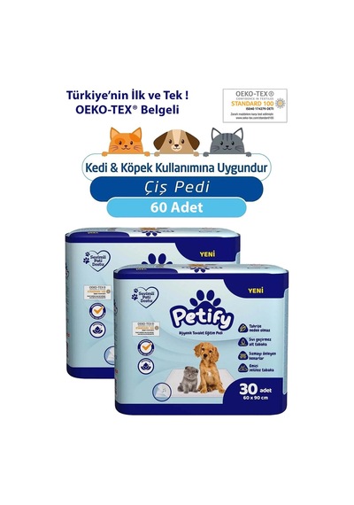 Evcil Eğitim Pedi 60 90 Eko 30 Adet X 2 Paket