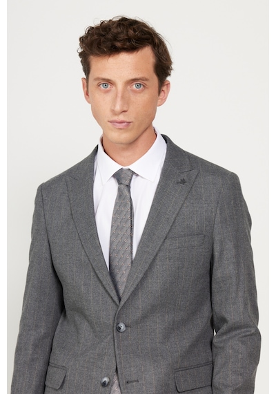 AC&Co / Altınyıldız Classics Erkek Koyu Gri Slim Fit Dar Kesim Kırlangıç Yaka Çizgili Takım Elbise Koyu Gri AC&Co / Altınyıldız Classics Erkek Koyu Gri Slim Fit Dar Kesim Kırlangıç Yaka Çizgili Takım Elbise Koyu Gri
