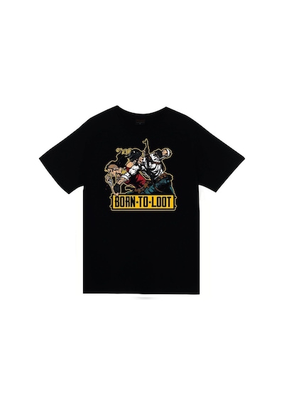 Stoned&Fame Unisex Siyah Pubg Baskılı T-shirt SIYAH