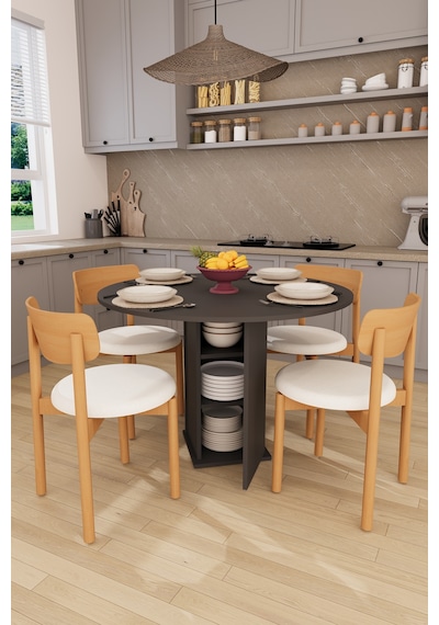Modern Dolaplı 4 Kişilik Mutfak Yemek Masası Ve Sandalye %100 Mdf Mutfak Yemek Odası Masası Takımı Ymt04 Antrasit Modern Dolaplı 4 Kişilik Mutfak Yemek Masası Ve Sandalye %100 Mdf Mutfak Yemek Odası Masası Takımı Ymt04 Antrasit