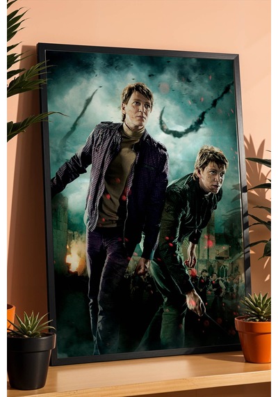 Fred Ve George Weasley Çerçeveli Tablo - Lüks Harry Potter İkizler Savaş Posteri Modern Duvar Dekoru Siyah Fred Ve George Weasley Çerçeveli Tablo - Lüks Harry Potter İkizler Savaş Posteri Modern Duvar Dekoru Siyah