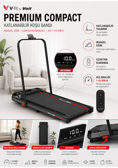 Voit Premium Compact Katlanabilir Koşu Bandı
