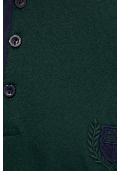 Tudors Erkek Standart Fit Normal Kesim %100 Pamuk Bisiklet Yaka Beli Lastikli Lacivert Pijama Takımı-37945 Lacivert