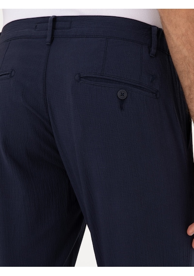 Cacharel Koyu Lacivert Slim Fit Gofreli Beli Bağcıklı Spor Pantolon