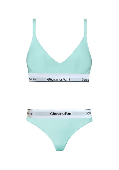Giorgina Ferri 2 Li Set Kadın Günlük Kullanıma Uygun Spor Sütyen+ Tanga Külot Kelly