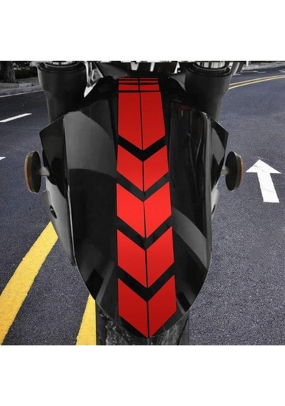 Motosiklet Çamurluk Sticker Kırmızı 34 X 6 Cm