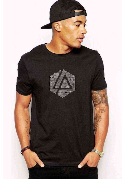 Linkin Park Baskılı Siyah Erkek Tshirt (528629758)