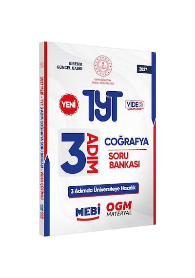 2027 TYT Mebi-ogm 3 Adım Coğrafya Soru Bankası Renkli A4 Boyut Video Çözümlü Baskı Ücreti