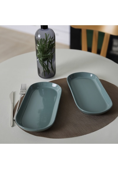 Keramika Yeşil Noyan Kayık Tabak 28 Cm 2 Adet 326