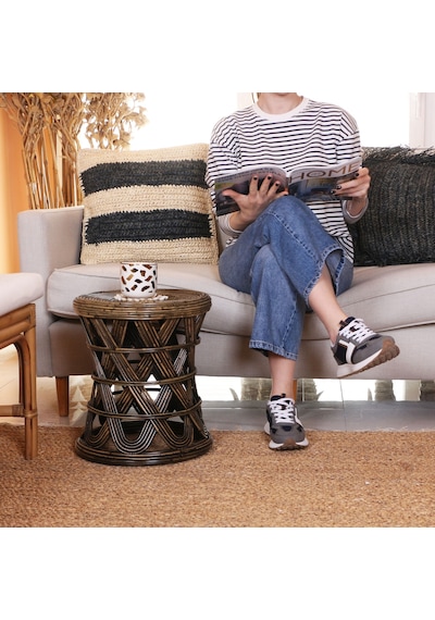 Şölen Rattan Sehpa&tabure 40x36 Cm. Kahverengi
