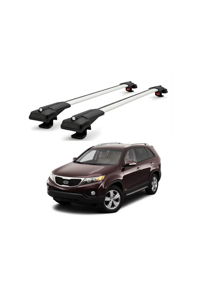 Kia Sorento Xm Mk2 2010 2014 İçin Ara Atkı Tavan Barı , Araç Üstü Ekipman Taşıma Barı Gri 2 Adet