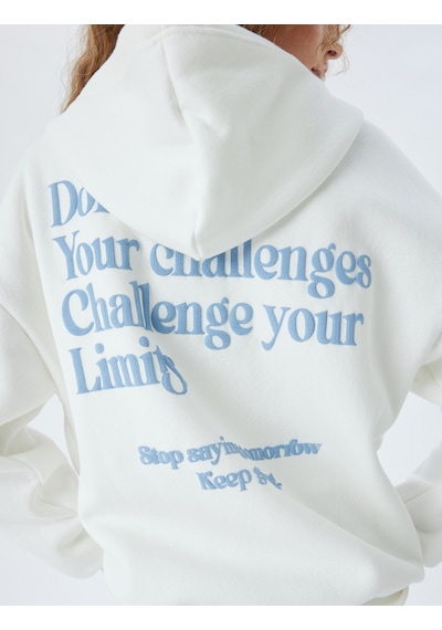 Koton Fermuarlı Sweatshirt Kapüşonlu Oversize Kanguru Cepli Slogan Baskılı Şardonlu Ekru 5wal10197ık Ekru Koton Fermuarlı Sweatshirt Kapüşonlu Oversize Kanguru Cepli Slogan Baskılı Şardonlu Ekru 5wal10197ık Ekru