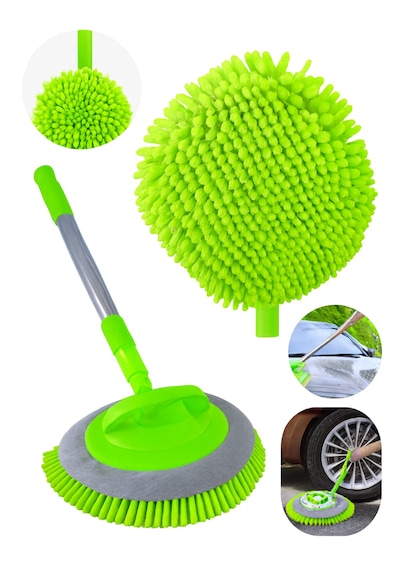 Nobera Teleskopik Mikrofiber Oto Yıkama Mop Araba Yıkama Fırçası +1 Yedek Bez