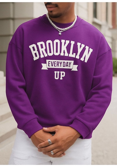 Benroma Brooklyn Baskılı Unisex Sweatshırt Çok Renkli