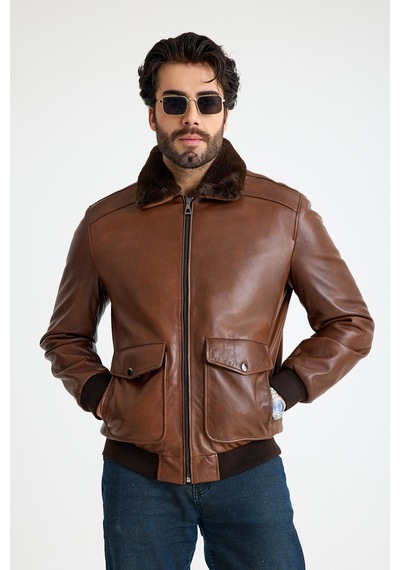 Franko Armondi Pi Lot Model Erkek Deri Ceket E11-klj-2071 Fındık