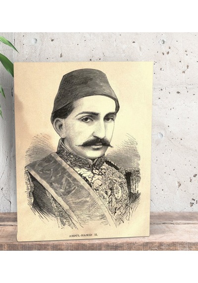 Bk Gift Sultan Iı Abdülhamid Han Tasarımlı Dekoratif Mini Kanvas Tablo 15x20cm-2