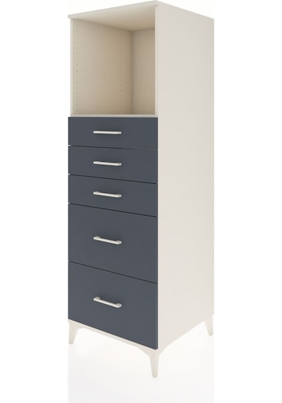 Kronos Dolap Tek Raflı 5 Çekmeceli 60x59x182 Aytaşı-antrasit Aytaşı