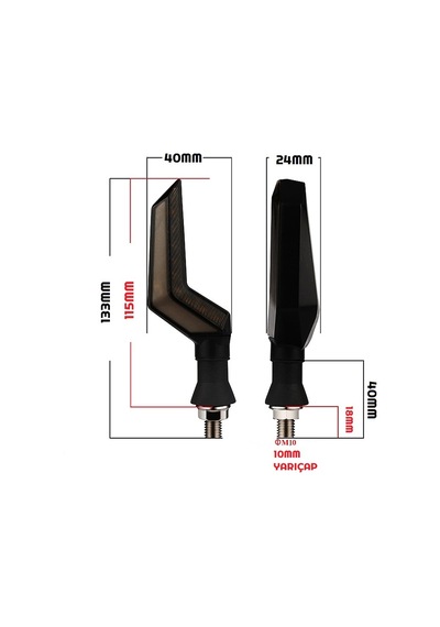 Unichrome Dual Renk Kayar DRL Motosiklet Sinyal Ledi Işık Takımı