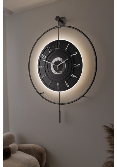 MetaQuartz Aksesuar (Büyük Boy-50*75 cm)Siyah Timelles-pilli Led - Quartz Mekanizmalı
