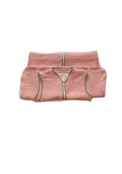 Yorni Pembe Yazlık Ve Mevsimlik 4 Kat Müslin Torba Uyku Tulum Pembe