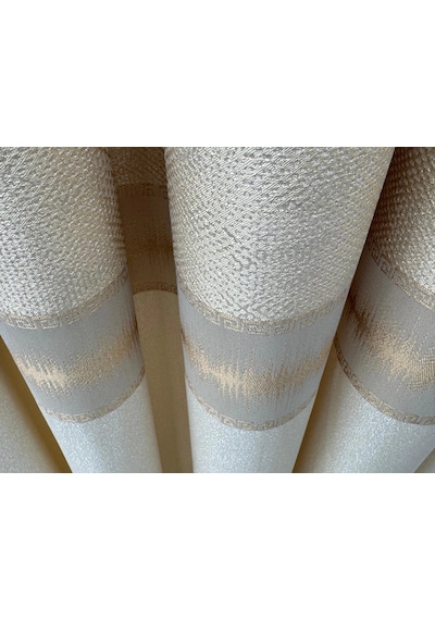Nivemeshome Umut Fj614365 V 120 Krem 1/3 Sık Pile Fon Perde Lacivert
