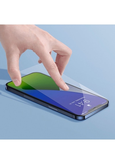 Baseus Apple Uyumlu   iPhone 12 Pro Max 6.7 0.3Mm Antiblue Light Tempered Cam Şeffaf