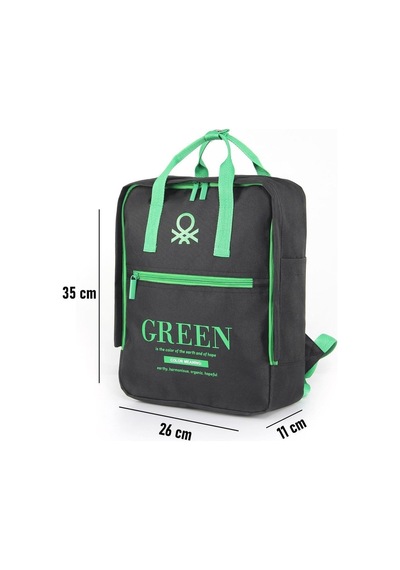 Benetton Green Okul Sırt Çantası Siyah 03806