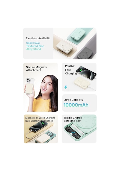 P20 Se 10.000 Mah, Pd 20w, Magsafe Standlı Powerbank, Bej