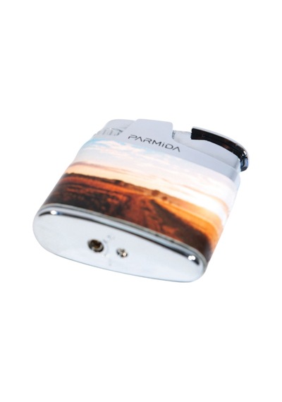 Parmida Tek Torch Pürmüz Çöl Desenli Gümüş Metal Puro Çakmağı - Tr9228