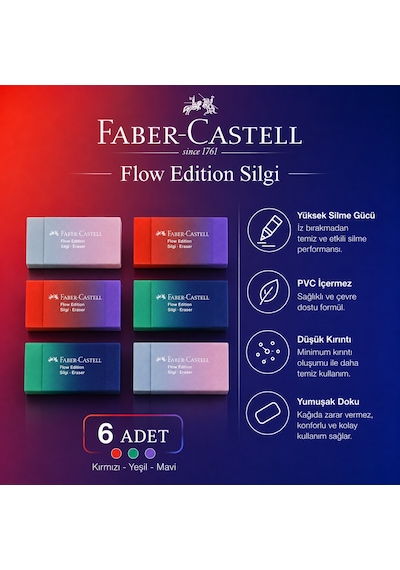 Faber Castell Flow Edition Silgi 6 Adet
