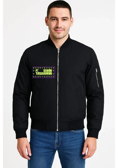 Defymoda Ön Arka Bomber Ceket - Siyah