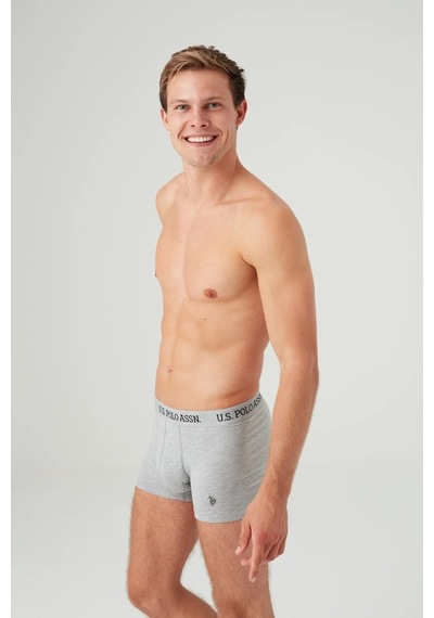 U.S. Polo Assn. Erkek Gri Melanj - Siyah 2 Li Boxer Çok Renkli