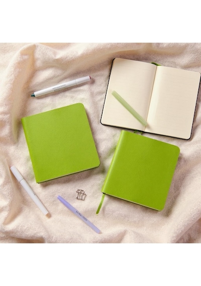 Defter, Noktalı Not Defteri Pu Deri Not Defteri 16,5x16,5 Cm, 96 Yaprak 192 Sayfa , 90 Gr Ivory Kağıt, Esnek Çok Renkli