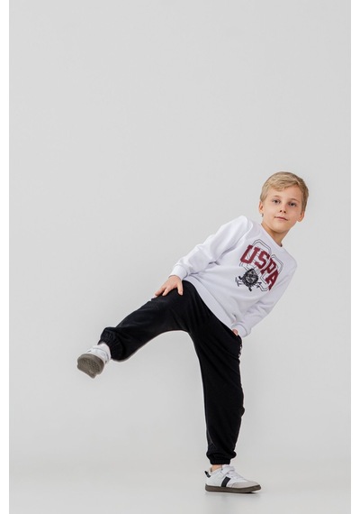 U.S. Polo Assn. Erkek Çocuk Baskılı Beyaz Uzun Kol Eşofman Takımı Us2646-c-v1 Us2646-c-v1