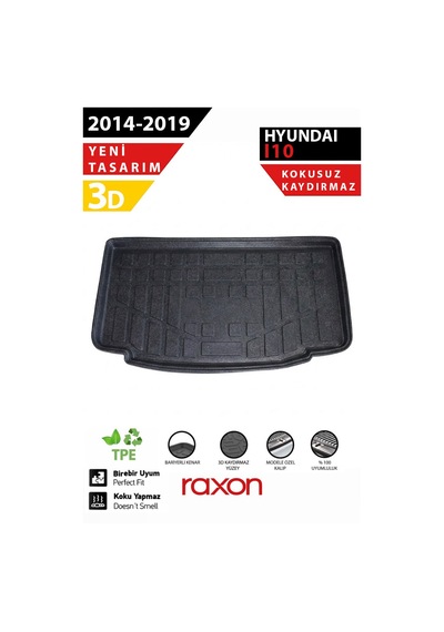 Hyundai İ10 2014-2019 Bagaj Havuzu 3d Özel Kalıp Su Geçirmez, Kaymaz