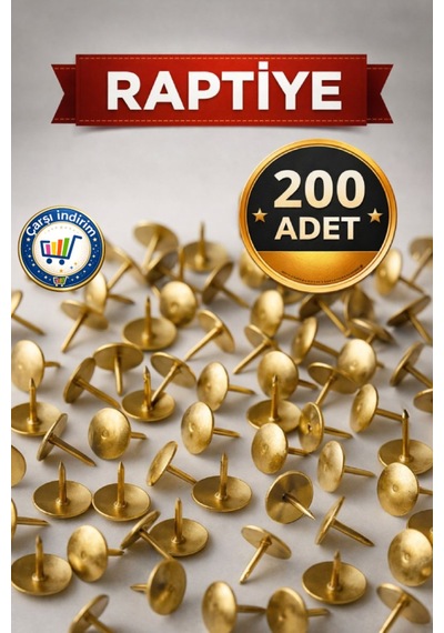 200 Adet Raptiye Metal Raptiye Sarı Raptiye Çivisi Gold Renk Rabtiye Sarı Gold Renk Dekoratif Çivi 0.2 MM