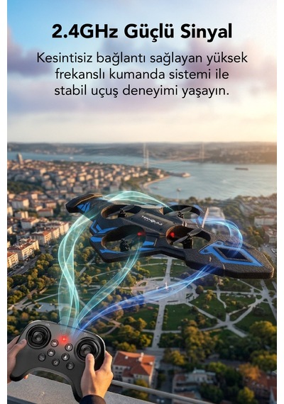 Led Işıklı El Hareketi Kontrollü Mini Drone 360 Uçuş, Tek Tuş Kalkış, Uzaktan Kumandalı